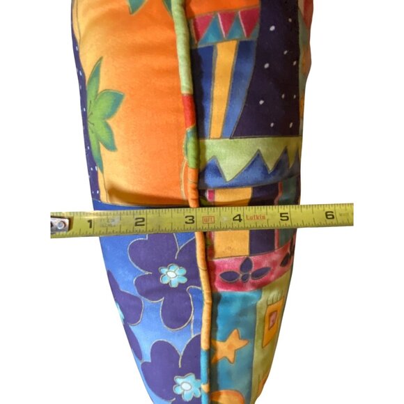 Sofa Pillow Geometric Throw Floral Celestial Colorful 16” Sq, 5” Deep Exc.Cond. - Picture 3 of 5